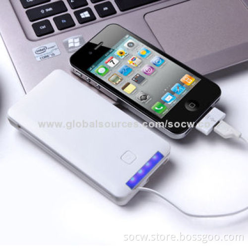 Super Slim Power Banks with Dual-USB and 6,500mAh Capacity, Li-polymer Battery